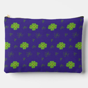 Four-Leaf Clover Green and Dark Blue Accessory Pouch
