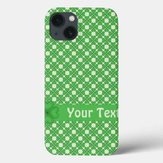 Four leaf Clover Hearts pattern Customisable Case-Mate iPhone Case (Back)
