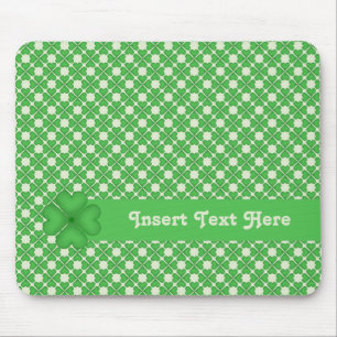 Four leaf Clover Hearts pattern Customisable Mouse Pad