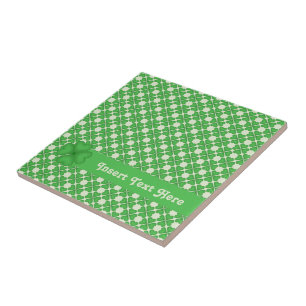 Four leaf Clover Hearts pattern Customisable Tile