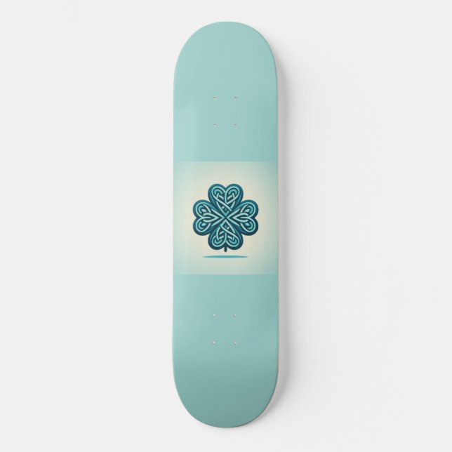 Four Leaf Clover Hearts Skateboard (Front)