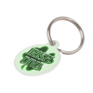 Four Leaf Clover Irish Diva Pet  Pet Tag