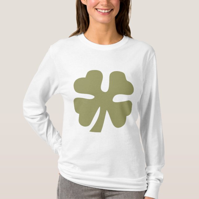 Four Leaf Clover - Khaki T-Shirt (Front)