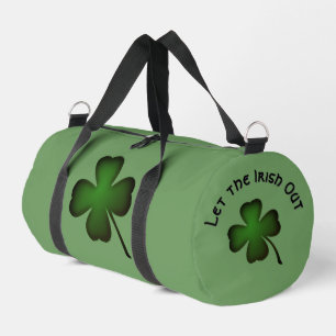 Four Leaf Clover Let the Irish Out on Green Custom Duffle Bag