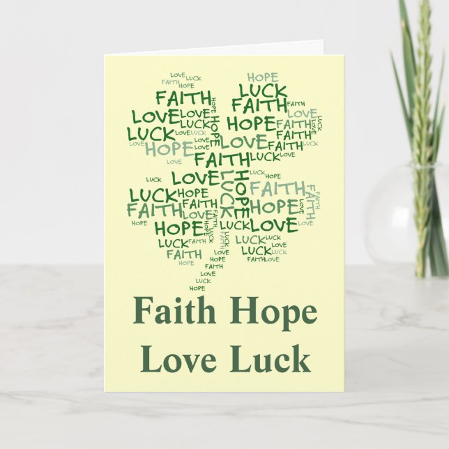 Four Leaf Clover Meaning: Hope, Faith, Love, Luck Card (Front)