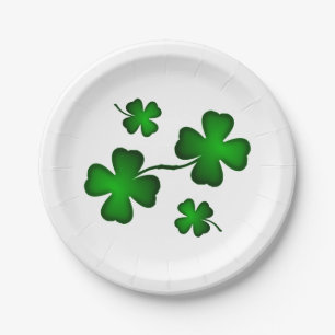 Four Leaf Clover Paper Plate