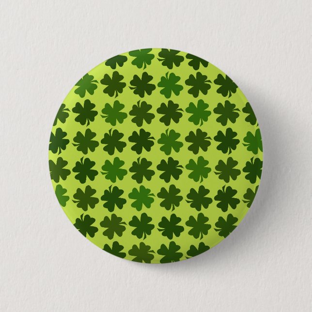 Four Leaf Clover Pattern 6 Cm Round Badge (Front)