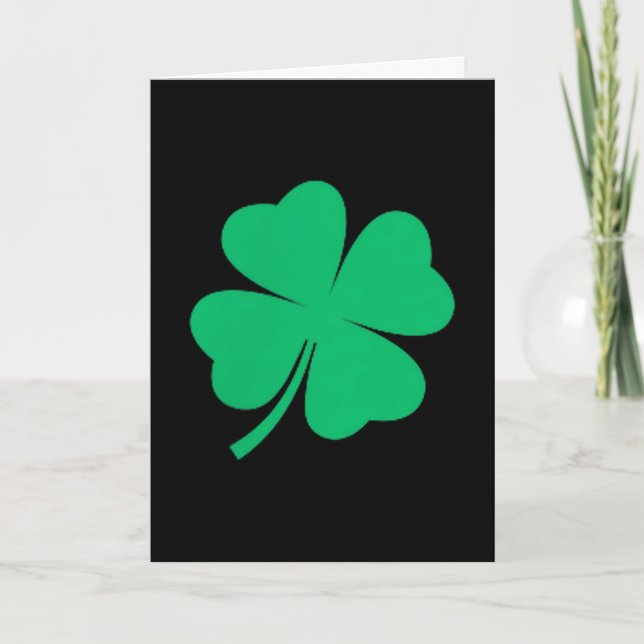 Four leaf clover pocket irish shamrock st.patricks card (Front)