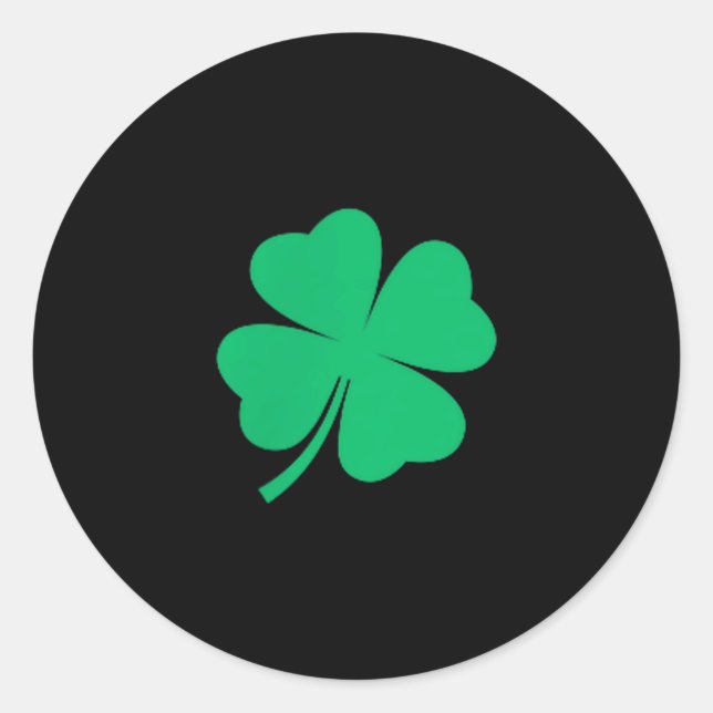 Four leaf clover pocket irish shamrock st.patricks classic round sticker (Front)