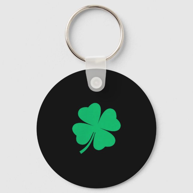 Four leaf clover pocket irish shamrock stpatricks key ring (Front)