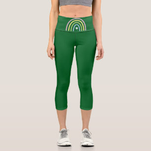 Four Leaf Clover Rainbow St Patrick's Day  Capri Leggings