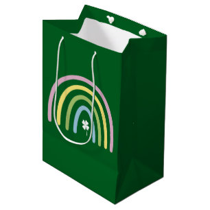 Four Leaf Clover Rainbow St Patrick's Day  Medium Gift Bag