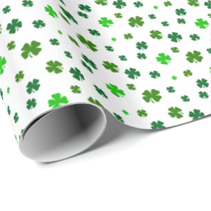 Four Leaf Clover Shamrock Gift Wrap Wrapping Paper