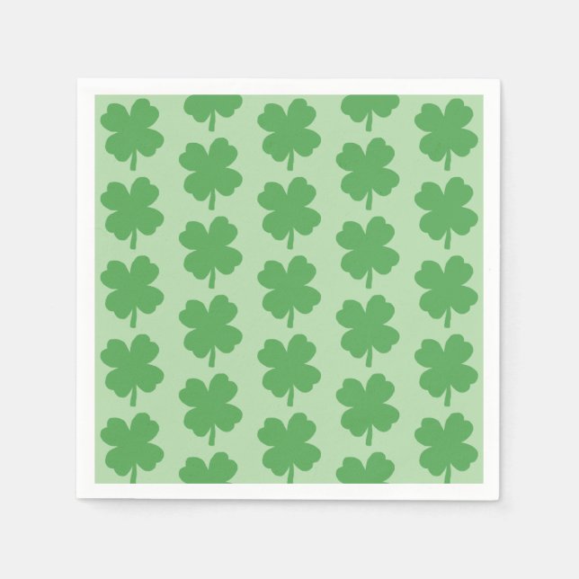 Four Leaf Clover Shamrock Irish St Patricks Day Napkin (Front)