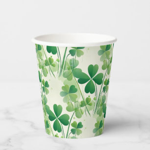 Four Leaf Clover Shamrock St Patrick's Day Paper Cups