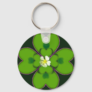 Four Leaf Clover St. Patrick Irish Flower Patty Key Ring
