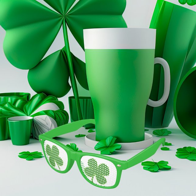 Four Leaf Clover St.Patrick's Day Cute Green Retro Sunglasses (Creator Uploaded)