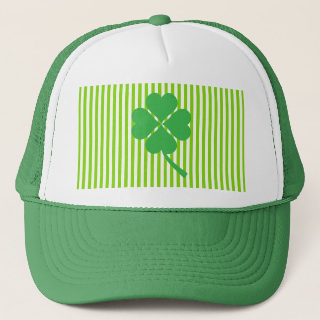 Four Leaf Clover - St. Patrick's Day Trucker Hat (Front)