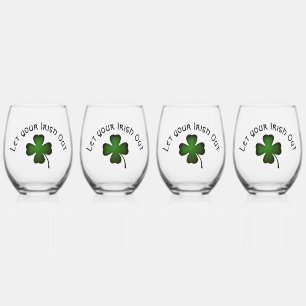 Four Leaf Clover Stemless Wine Glass