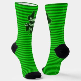 Four Leaf Clover Striped St. Patrick's Day Socks