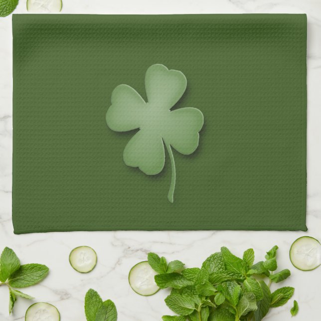 Four Leaf Clover Tea Towel (Folded)
