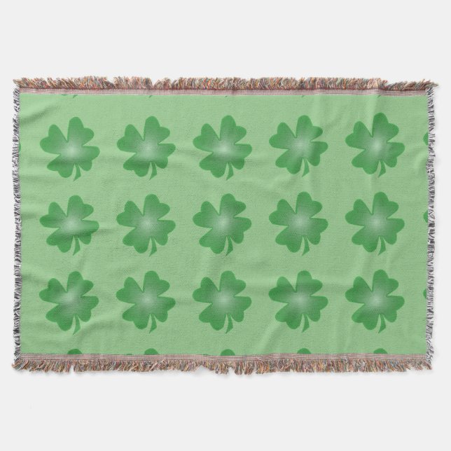 Four Leaf Clover Throw Blanket (Front)