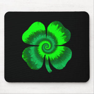 Four Leaf Clover Tie Dye St Patrick's Day Lucky Sh Mouse Pad