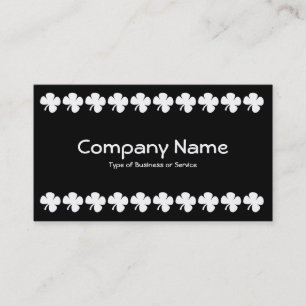 Four Leaf Clover - White on Black Business Card