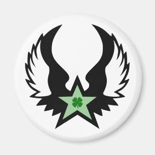 four leaf clover winged star magnet