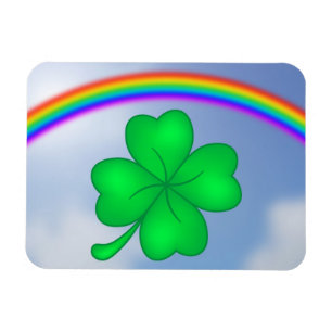 four-leaf clover with rainbow magnet