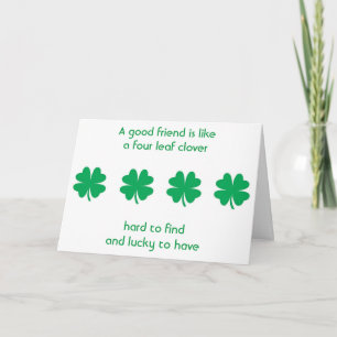 Four Leaf Clovers and Best Friends Card