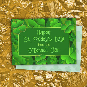 Four Leaf Clovers Happy St. Paddys Day Card