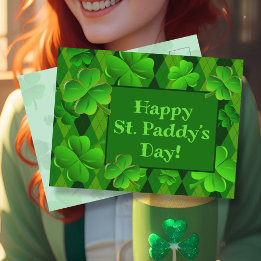 Four Leaf Clovers Happy St. Paddys Day  Postcard
