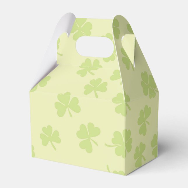 Four Leaf Clovers Shamrock St Patrick Day Favour Box (Front Side)