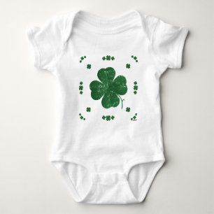 Four Leaf Clovers - vintage style Baby Bodysuit