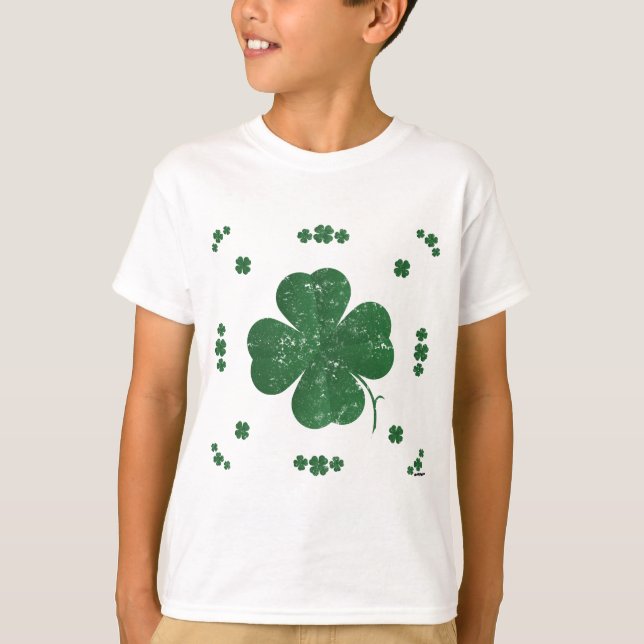 Four Leaf Clovers - vintage style T-Shirt (Front)