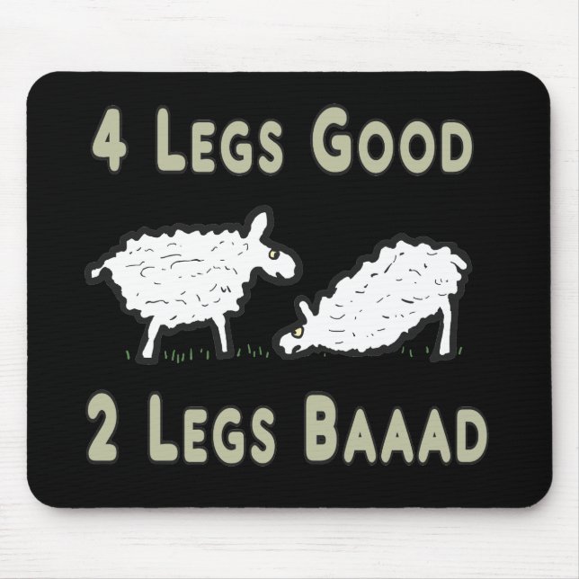 Four Legs Good Funny Sheep Pun Mouse Pad (Front)