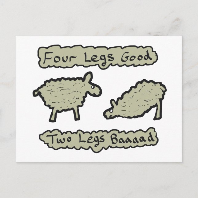 Four Legs Good Postcard (Front)