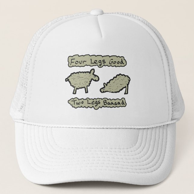 Four Legs Good Trucker Hat (Front)
