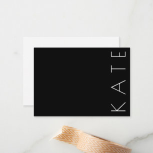 Four Letter Black White Modern Minimal Chic Card