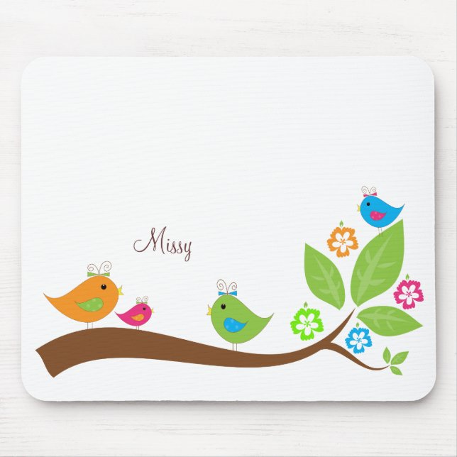 Four Little Birdies Mouse Pad (Front)