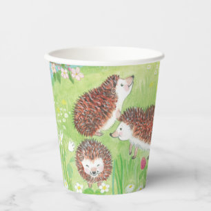 Four Little Hedgehogs in the Flowering Meadow Paper Cups