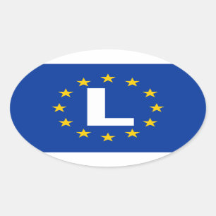 FOUR Luxembourg "L" European Union Flag Oval Sticker