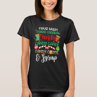 Four Main Food Groups Santa Elf Buddy Christmas Pa T-Shirt