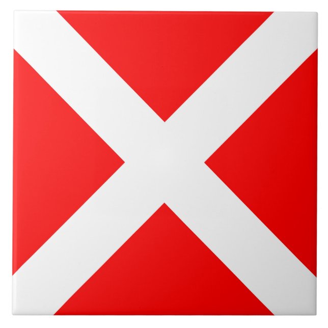 four maritime nautical alphabet number symbol flag tile (Front)