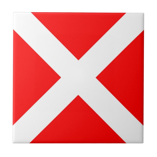 four maritime nautical alphabet number symbol flag tile (Front)