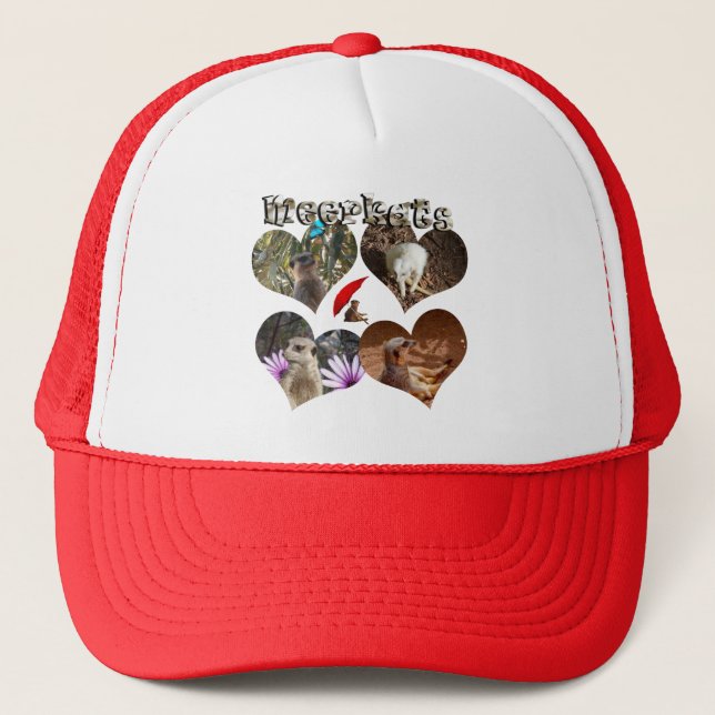 Four Meerkats In Love Hearts, Trucker Hat (Front)