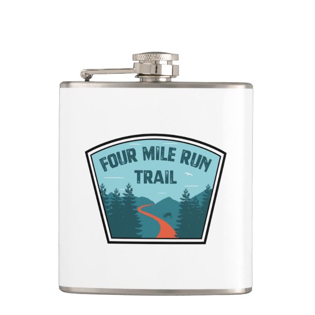 Four Mile Run Trail Hip Flask (Front)