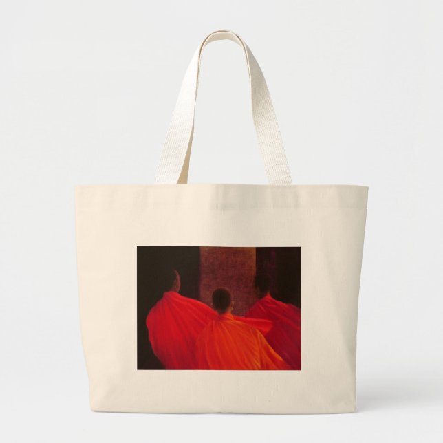 Four Monks Large Tote Bag (Front)