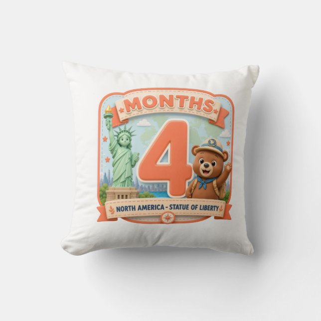 Four Months Around the World Cushion (Front)